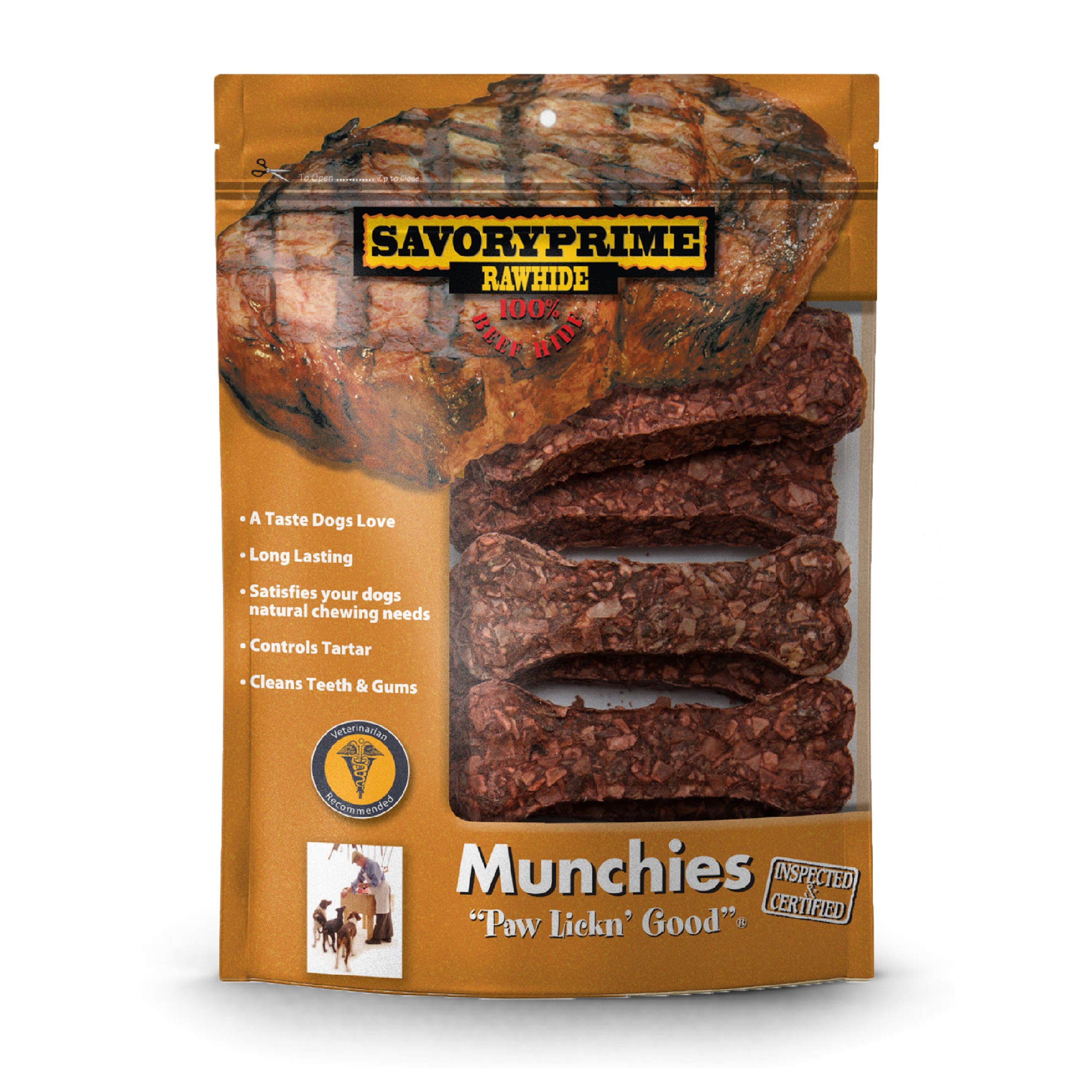 Savory Prime Munchie Bone Dog Treat Beef - 3-4 in - 10 pk  