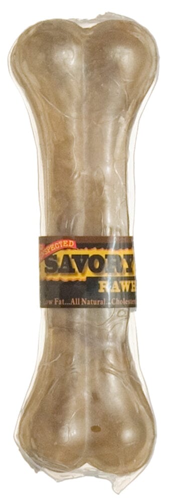 Savory Prime Pressed Rawhide Bones Bulk Natural - 6.5 in  