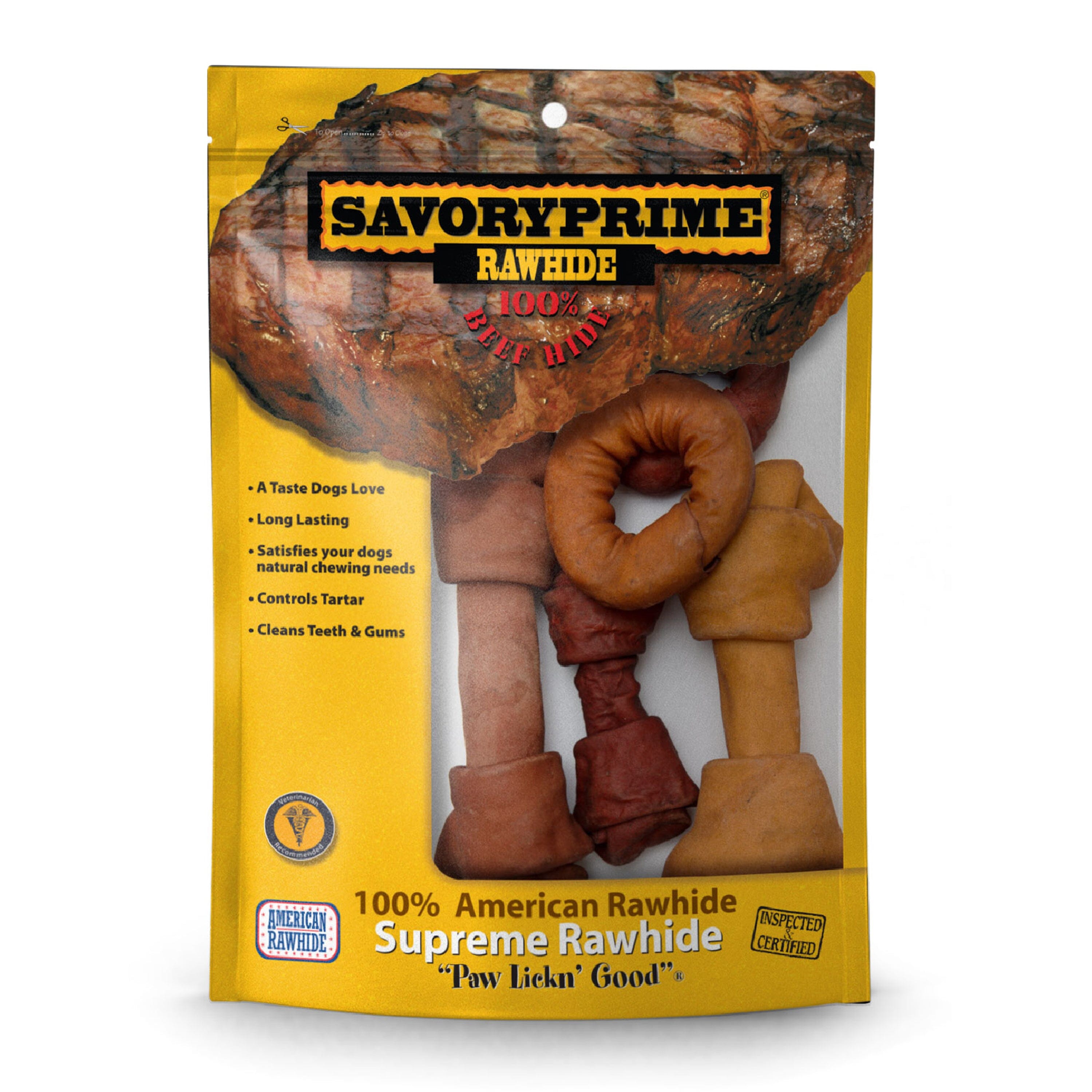 Savory Prime Rawhide Value Pack Assorted - 1.56 lb - Large  