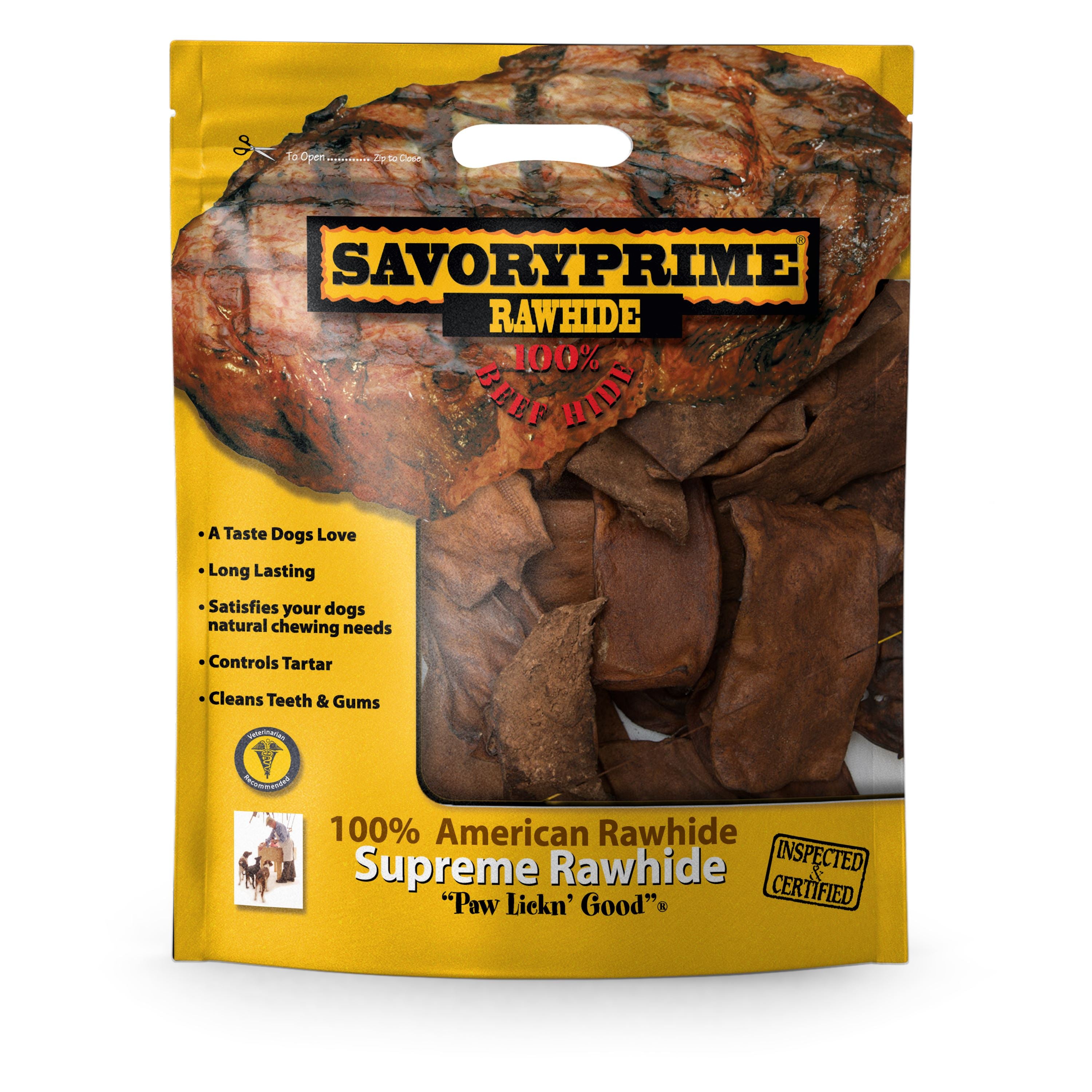 Savory Prime Supreme Rawhide Chips Beef - 2 lb  