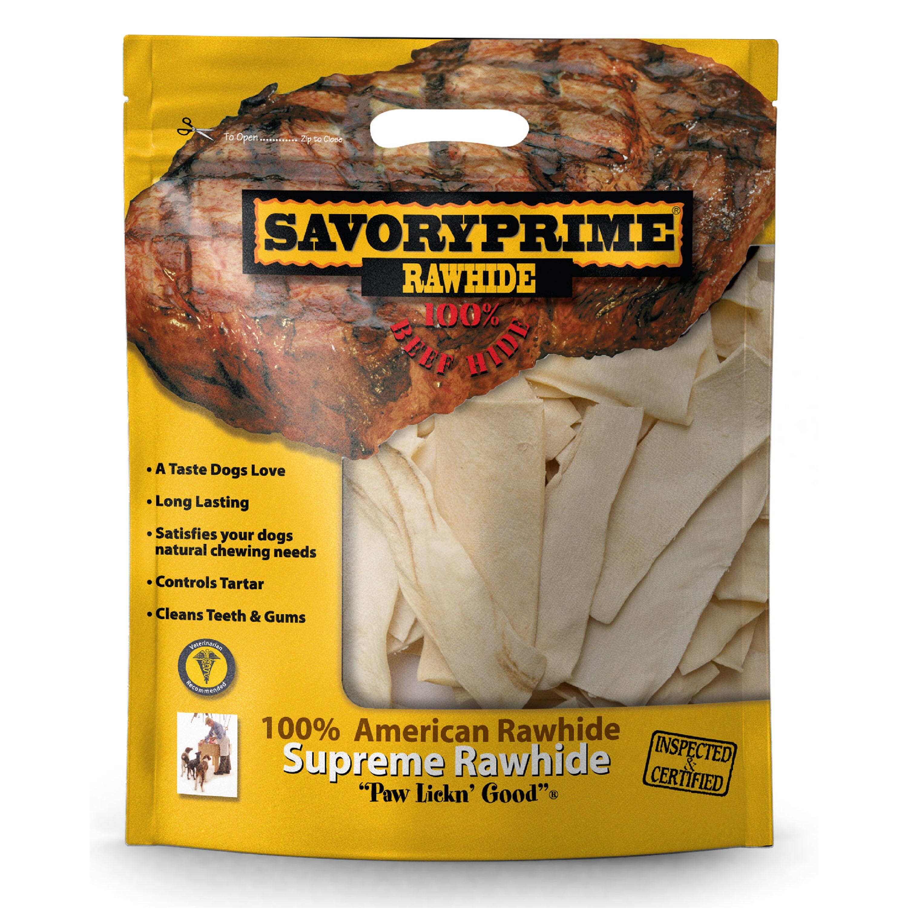 Savory Prime Supreme Rawhide Chips Natural - 32 Oz  