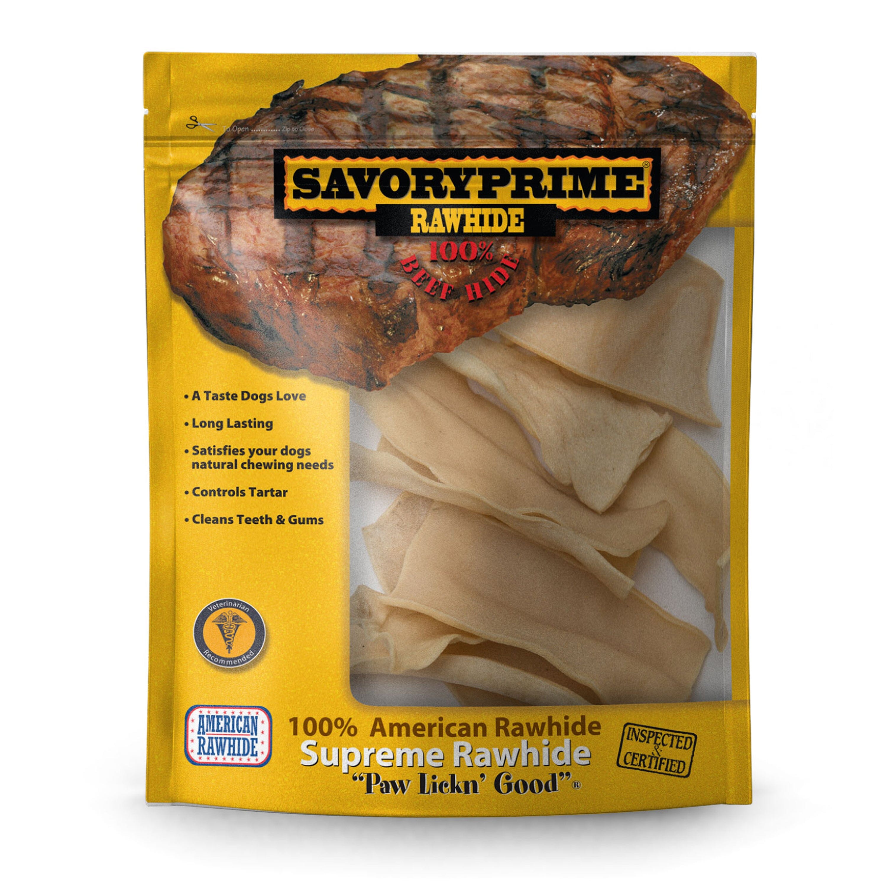 Savory Prime Supreme Rawhide Chips Natural - 4 Oz  