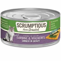 Scrumptious Cat Sardine Mackerel Gravy Canned Cat Food - 2.8 Oz - Case of 12