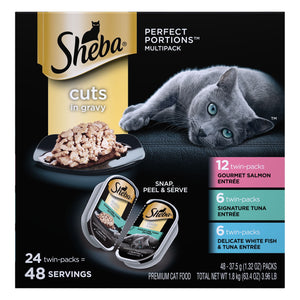 Sheba Perfect Portions CIG Salmon/tuna, Whitefish & Tuna Twin Multi-Pack Wet Cat Food -...