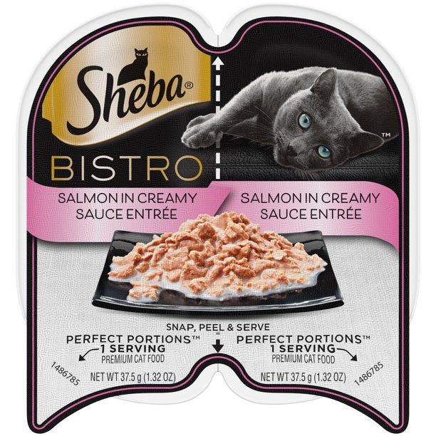 Sheba Perfect Portions Cuts Chk/Alf, Salm/Creamy Sauce Twin Multi-Pack Wet Cat Food - 1.98 lb - 2 Count -  