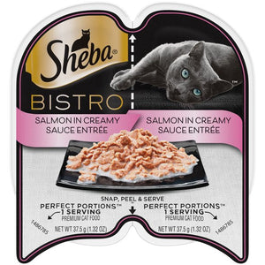 Sheba Perfect Portions Cuts Chk/Alf, Salm/Creamy Sauce Twin Multi-Pack Wet Cat Food - 1...