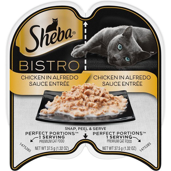 Sheba Perfect Portions Twin Pack Chicken in Alfredo Sauce Entree Wet Cat Food - 2.64 oz - Case of 24  