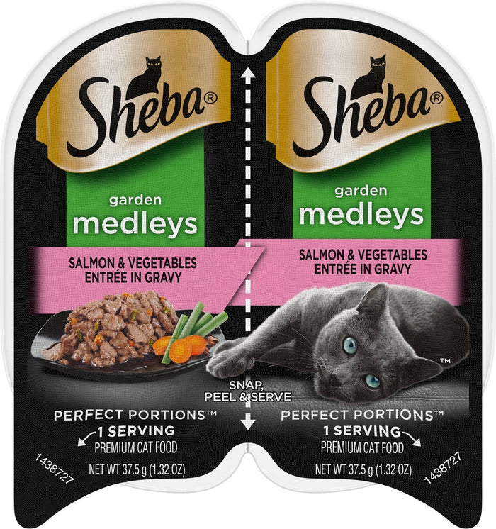 Sheba Perfect Portions Twin Pack Cuts Salmon with Vegetables Wet Cat Food - 2.64 oz - C...