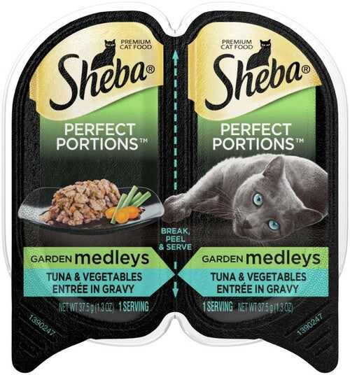 Sheba Perfect Portions Twin Pack Cuts Tuna with Vegetables Wet Cat Food - 2.64 oz - Cas...