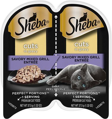Sheba Perfect Portions Twin Pack Mixed Grill Cuts in Gravy Wet Cat Food - 2.65 oz - Cas...
