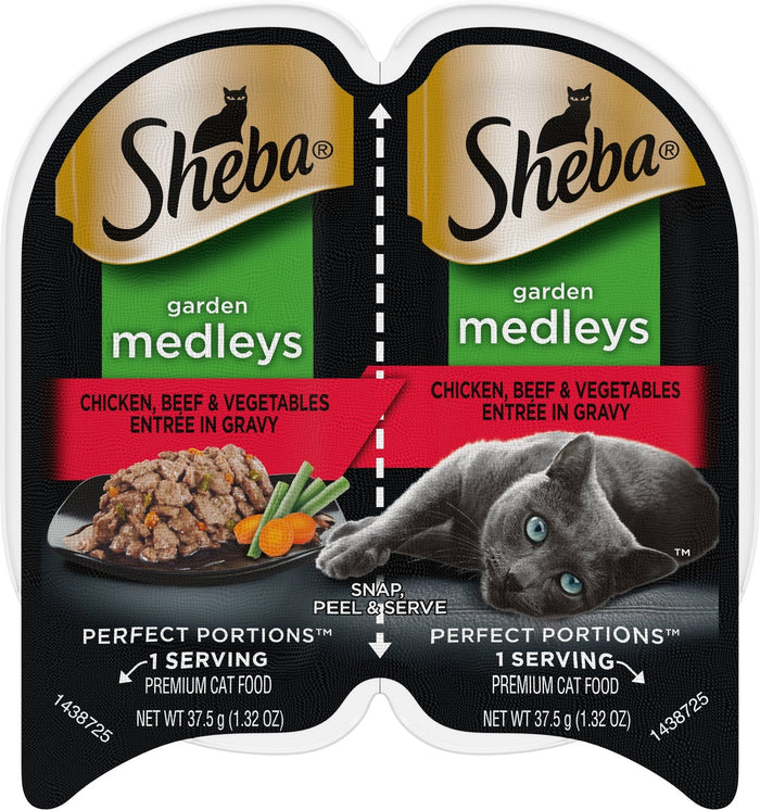Sheba Perfect Portions Twin Pack Multi-Pack Chk Veg and Chicken, Beef, Vegetables Wet C...
