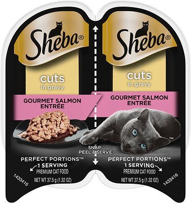 Sheba Perfect Portions Twin Pack Salmon Cuts in Gravy Wet Cat Food - 2.65 oz - Case of 24