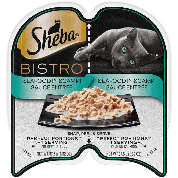 Sheba Perfect Portions Twin Pack Seafood in Scampi Sauce Entree Wet Cat Food - 2.64 oz ...