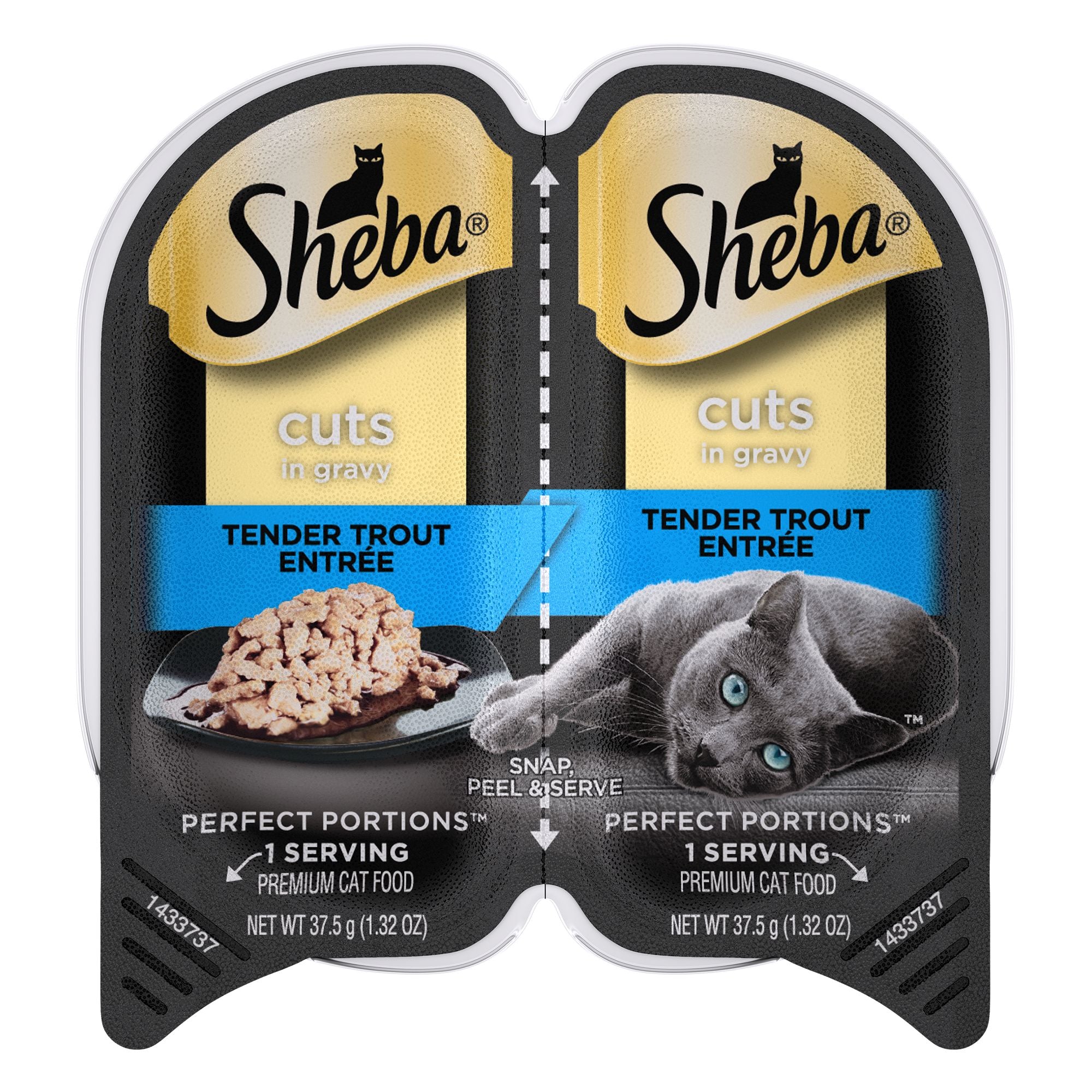 Sheba Perfect Portions Twin Pack Trout Cuts in Gravy Wet Cat Food - 2.65 oz - Case of 24  