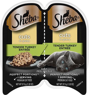 Sheba Perfect Portions Twin Pack Turkey Cuts in Gravy Wet Cat Food - 2.65 oz - Case of 24