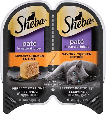 Sheba Premium Pate Twin Pack Chicken Entrée Wet Cat Food - 2.65 oz - Case of 24