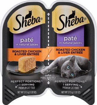 Sheba Premium Pate Twin Pack Chicken & Liver Entrée Wet Cat Food - 2.65 oz - Case of 24