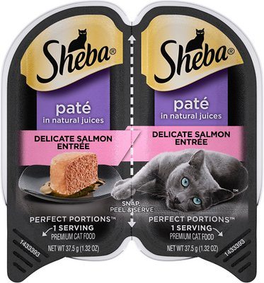 Sheba Premium Pate Twin Pack Salmon Entrée Wet Cat Food - 2.65 oz - Case of 24  