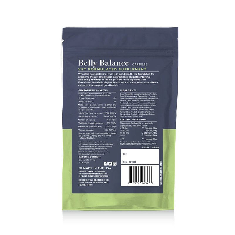 Side By Side Belly Balance Supplement for Prebiotic & Probiotic Digestive Support Capsules Dog Supplements  