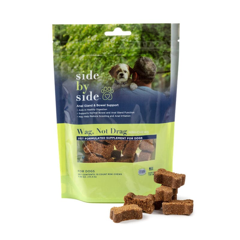 Side By Side Wag Not Drag Supplement for Anal Gland & Bowel Support Chews Dog Supplements  