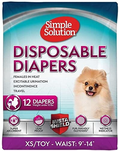 Simple Solution Disposable Dog Diapers - Extra Small - 12 Pack  