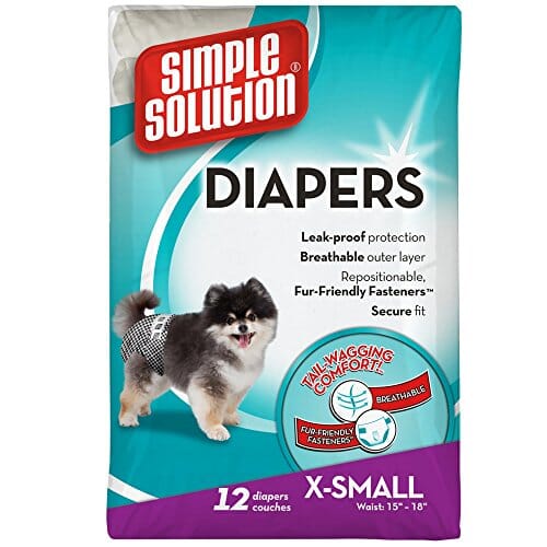 Simple Solution Disposable Dog Diapers - Medium - 12 Pack  