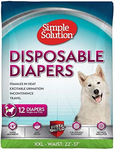 Simple Solution Disposable Dog Diapers - X Extra Large - 12 Pack  