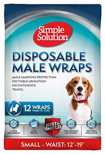 Simple Solution Disposable Male Wrap Dog Diapers - Small - 12 Pack
