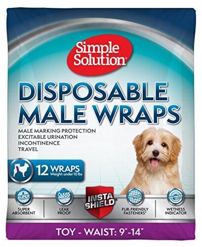 Simple Solution Disposable Male Wrap Dog Diapers - Toy - 12 Pack  