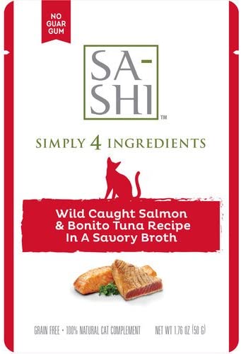 Simply 4 Ingredients SA-SHI Salmon & Tuna Wet Cat Food - 1.76 oz - Case of 8  