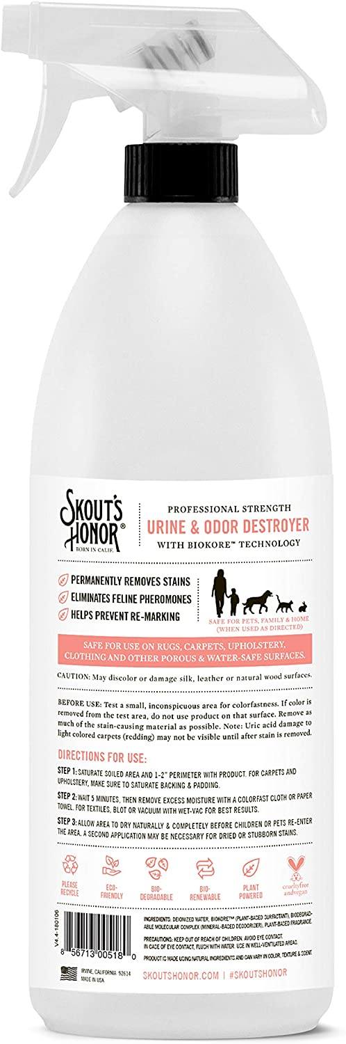 Skout's Honor Cat Urine & Odor Destroyer Stain and Odor Remover - 128 oz Jug  