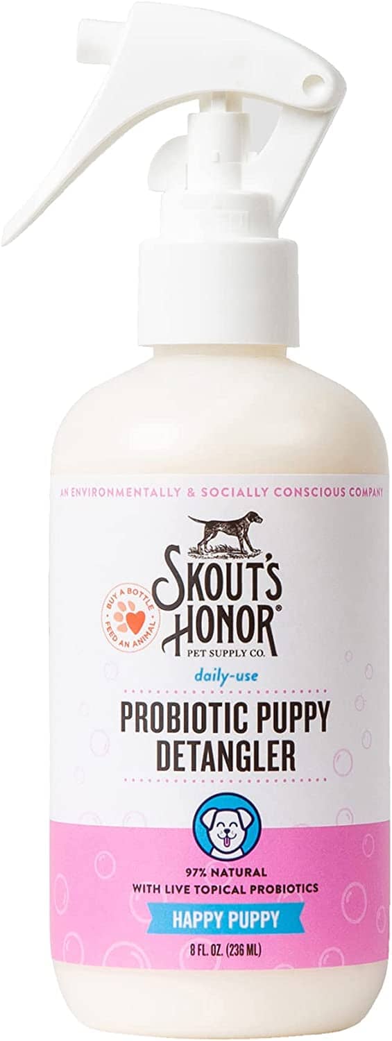 Skout's Honor Probiotic Daily Use Happy Puppy Dog Detangler - 8 Oz Bottle  