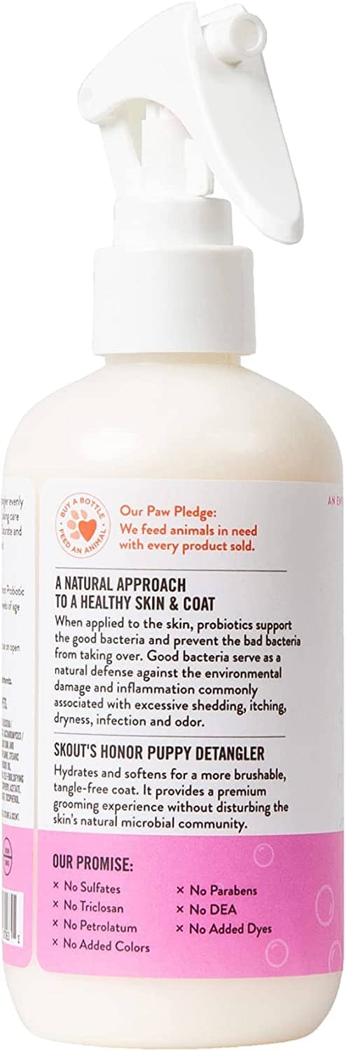 Skout's Honor Probiotic Daily Use Happy Puppy Dog Detangler - 8 Oz Bottle  