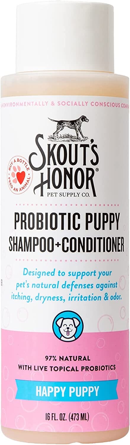 Skout's Honor Probiotic Happy Puppy Dog Shampoo and Conditioner - 16 Oz Bottle