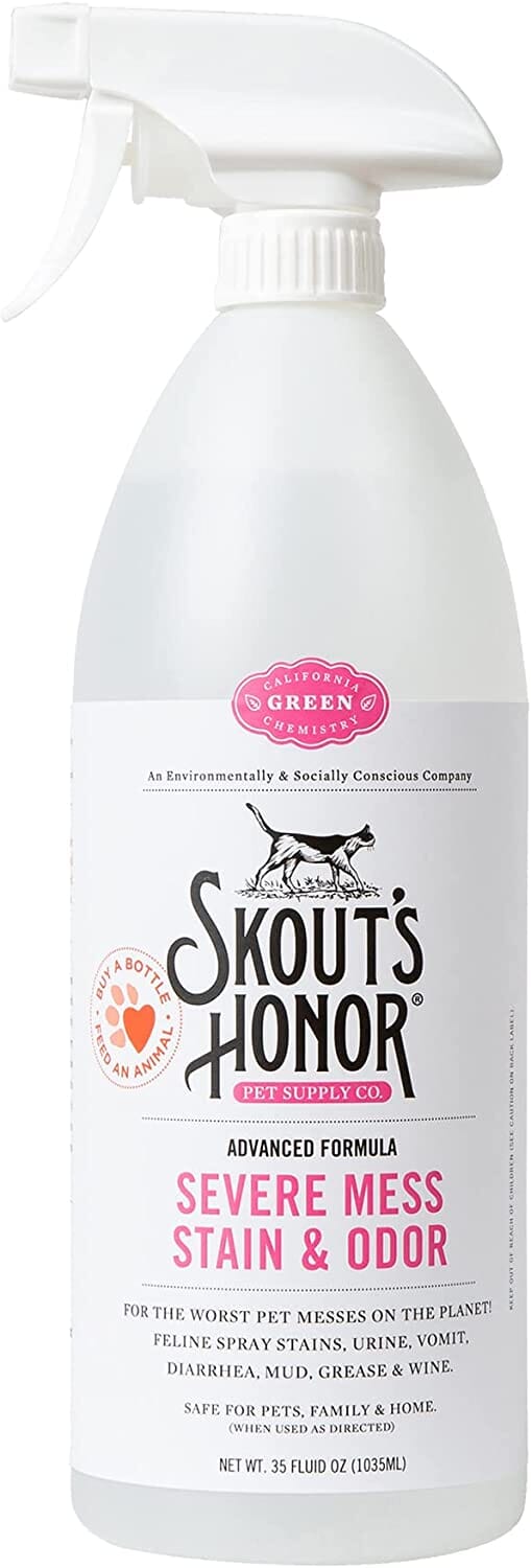 Skout's Honor Stain & Odor Severe Mess Advanced Formula Cat Stain and Odor Remover - 35 Oz Bottle  
