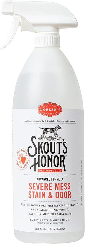 Skout's Honor Stain & Odor Severe Mess Advanced Formula Dog Stain and Odor Remover - 35...