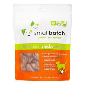 Small Batch Dog and Cat Freeze-Dried Treat Chicken Hearts - 3.5 Oz