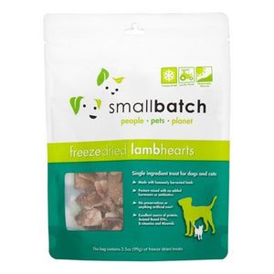 Small Batch Dog and Cat Freeze-Dried Treat Lamb Hearts - 3.5 Oz