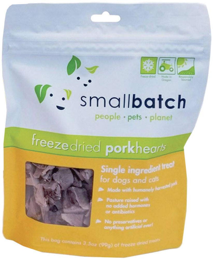 Small Batch Dog and Cat Freeze-Dried Treat Pork Hearts - 3.5 Oz