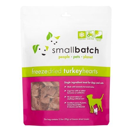 Small Batch Dog and Cat Freeze-Dried Treat Turkey Hearts - 3.5 Oz  