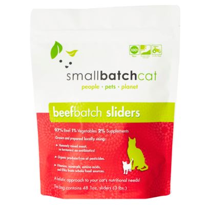 Small Batch Frozen Cat Food Sliders Beef - 9 lbs  