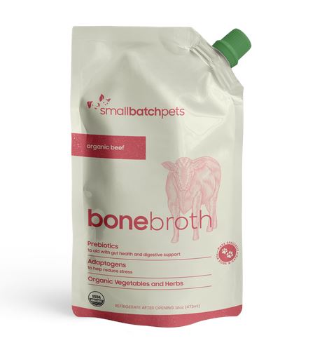 Small Batch Grain-Free Bone Broth Beef Dog Supplement - 16 Oz  