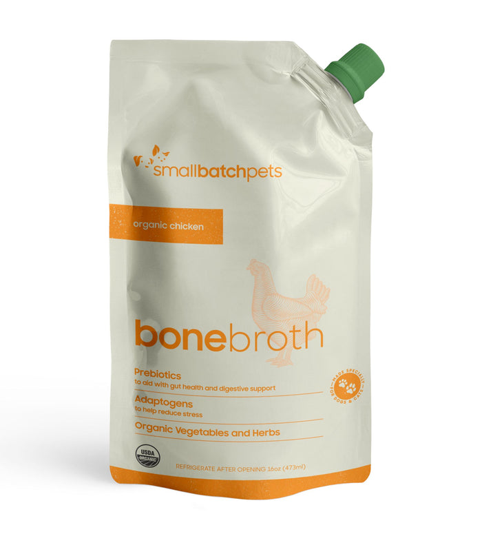 Small Batch Grain-Free Bone Broth Chicken Dog Supplement - 16 Oz