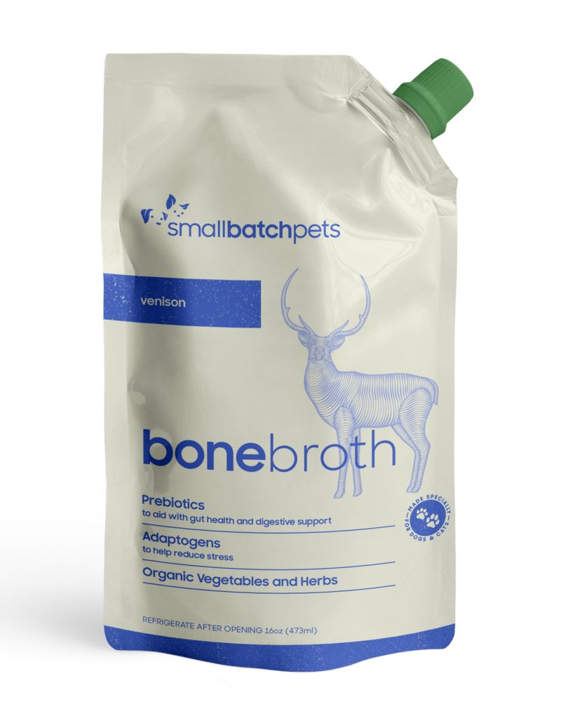 Small Batch Grain-Free Bone Broth Venison Dog Supplement - 16 Oz  
