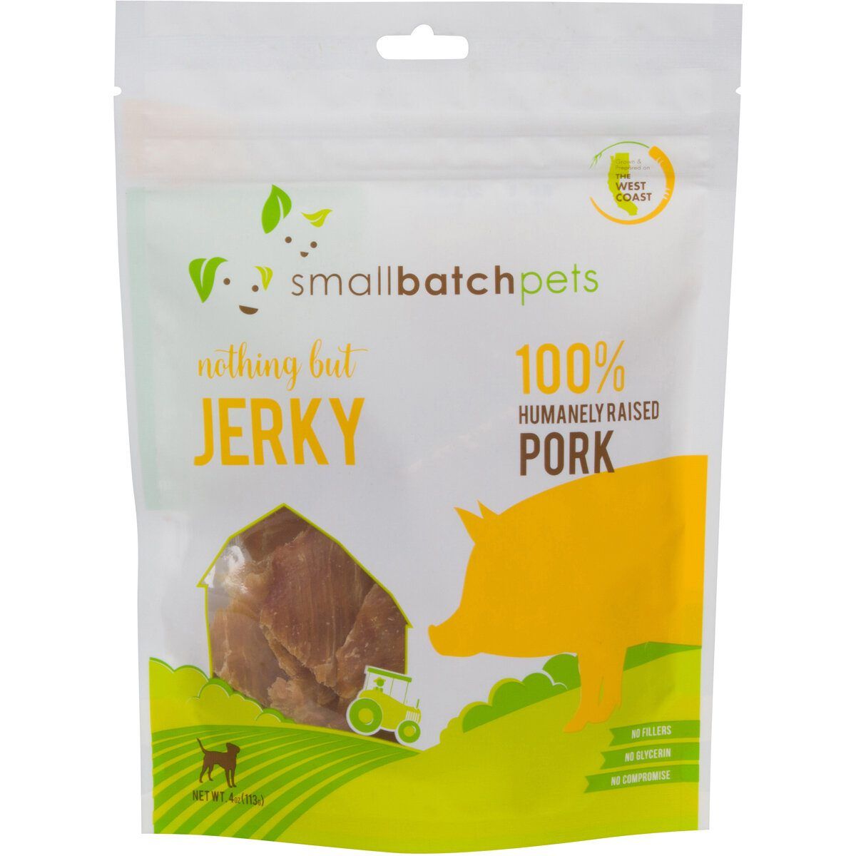 Small Batch Grain-Free Dog Jerky Treats Pork - 4 Oz  