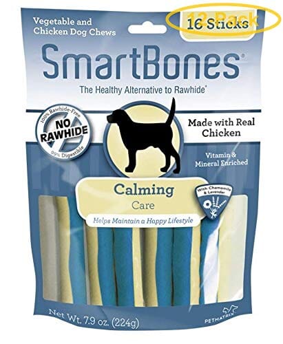 Smartbones Calming Care Sticks Dog Dental and Hard Chews - Chicken and Vegetable - 16 Pack  