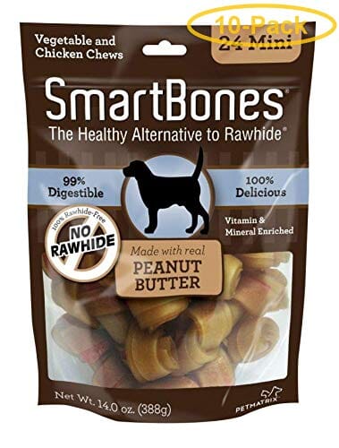 Smartbones Dog Dental and Hard Chews - Peanut Butter - Mini - 24 Pack