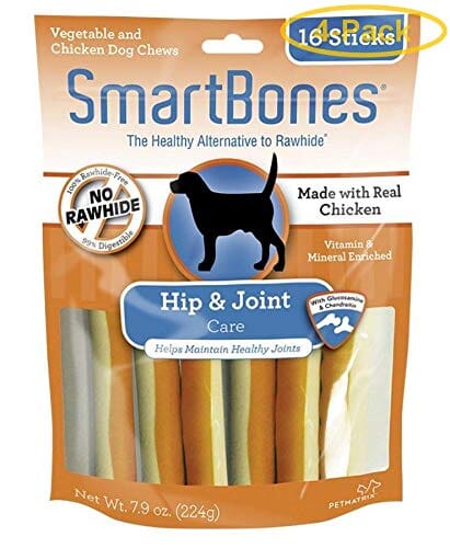 Smartbones Hip & Joint Care Sticks Dog Dental and Hard Chews - Chicken and Vegetable - 16 Pack  