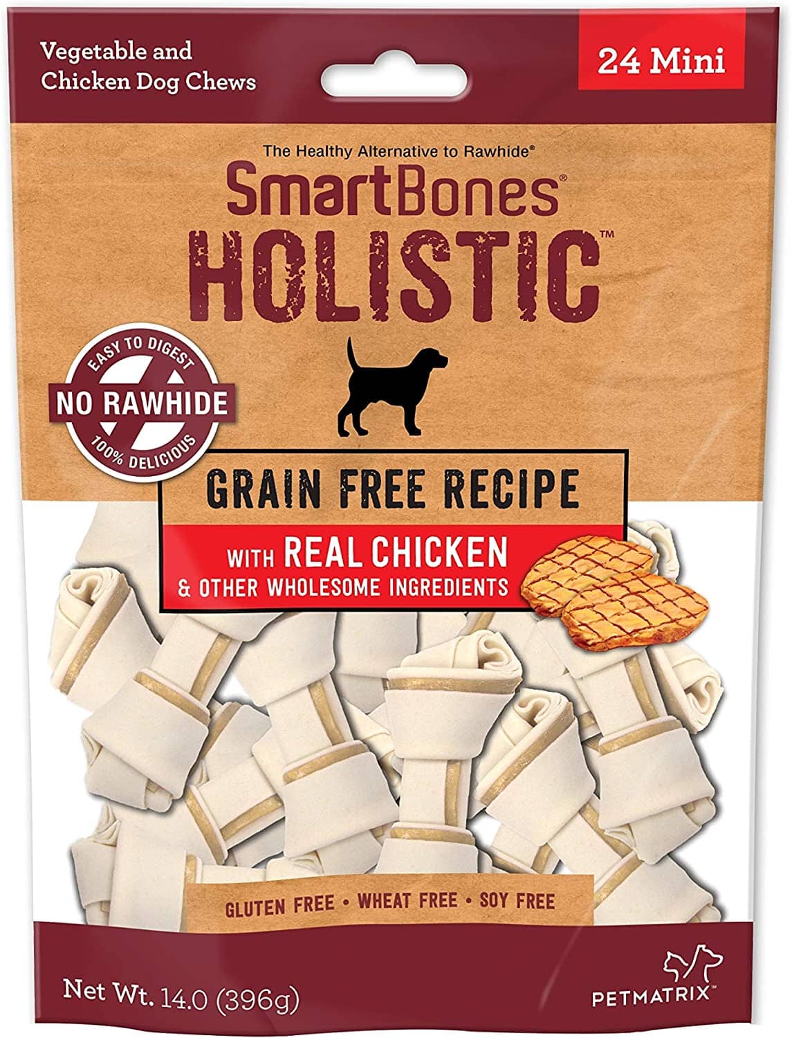 Smartbones Holistic Grain-Free Recipe Dog Dental and Hard Chews - Chicken - Mini - 24 Pack  