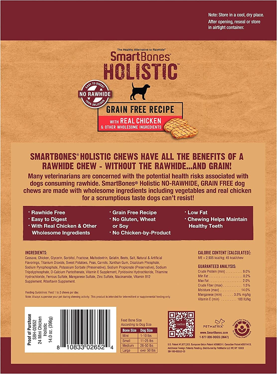 Smartbones Holistic Grain-Free Recipe Dog Dental and Hard Chews - Chicken - Mini - 24 Pack  